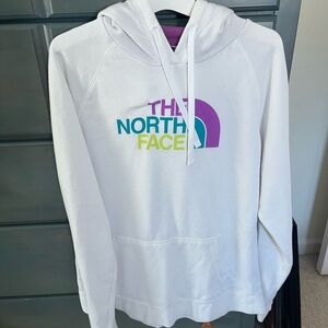 Women’s  North Face White Hoodie with Purple Accents